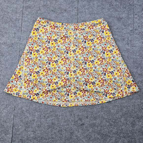 Toad & Co Skirt Womens Medium Yellow Floral Skort Athleisure Organic Cotton - Picture 1 of 8